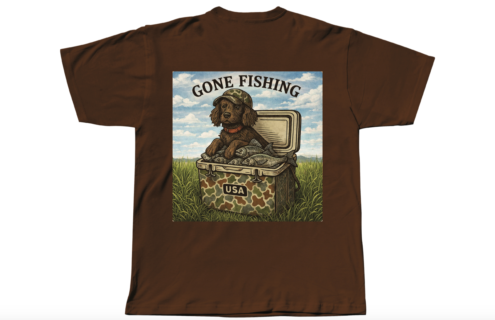 Brown "Gone Fishing" Shirt